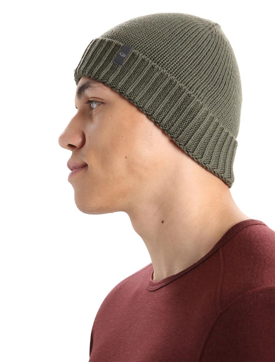 Chapeaux Icebreaker Unisex Merino Vela Cuff Beanie Homme Vert Olive | FR 1089LISH